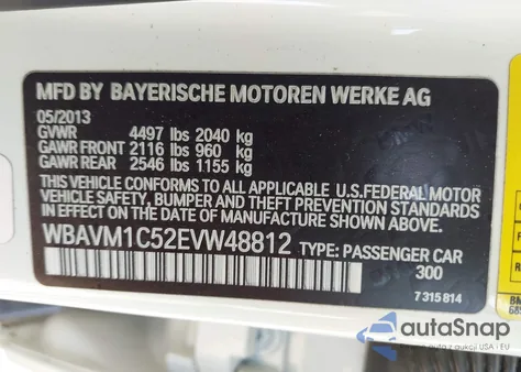 2014 BMW X1 Sdrive28I z USA, uszkodzony, nr VIN WBAVM1C52EVW48812